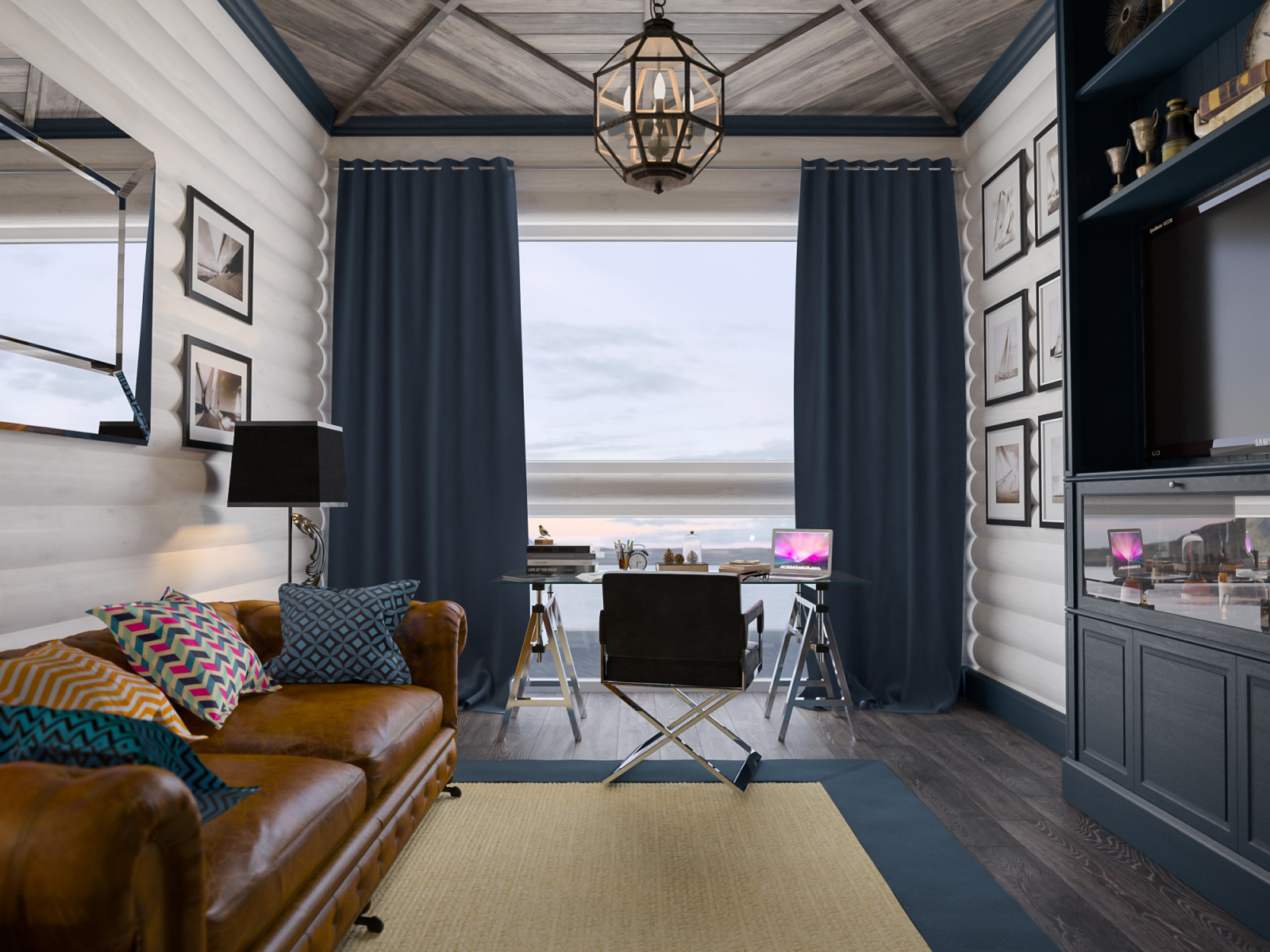 Кабинет в срубовом доме