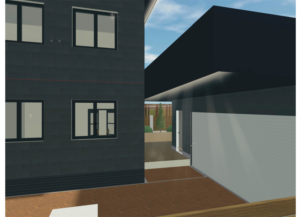 разработка дизайка фасада дома и построение зон участка