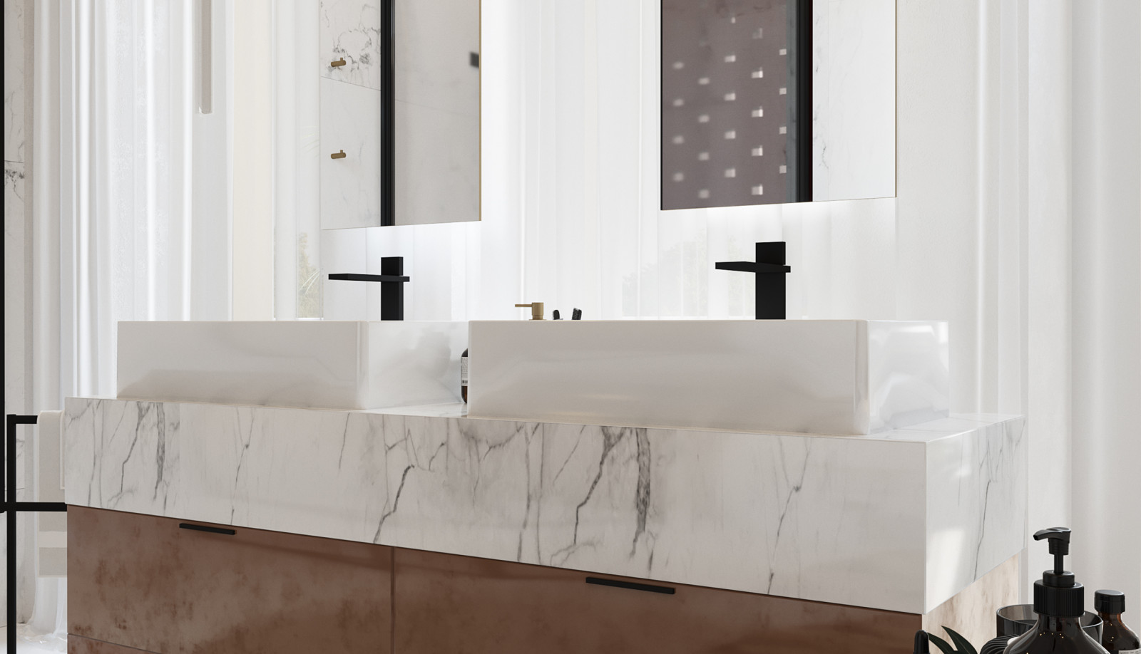 Ванная комната в большом доме во Владимирской области