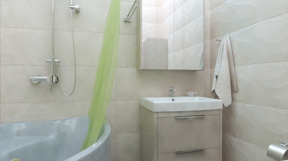 ванная комната в неитральных цветах