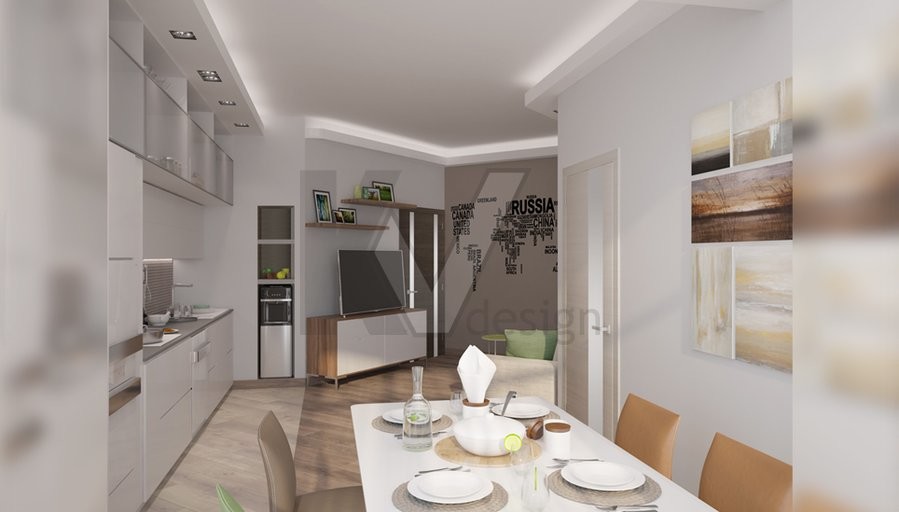 Дизайн трехкомнатной квартиры, Сколково Парк