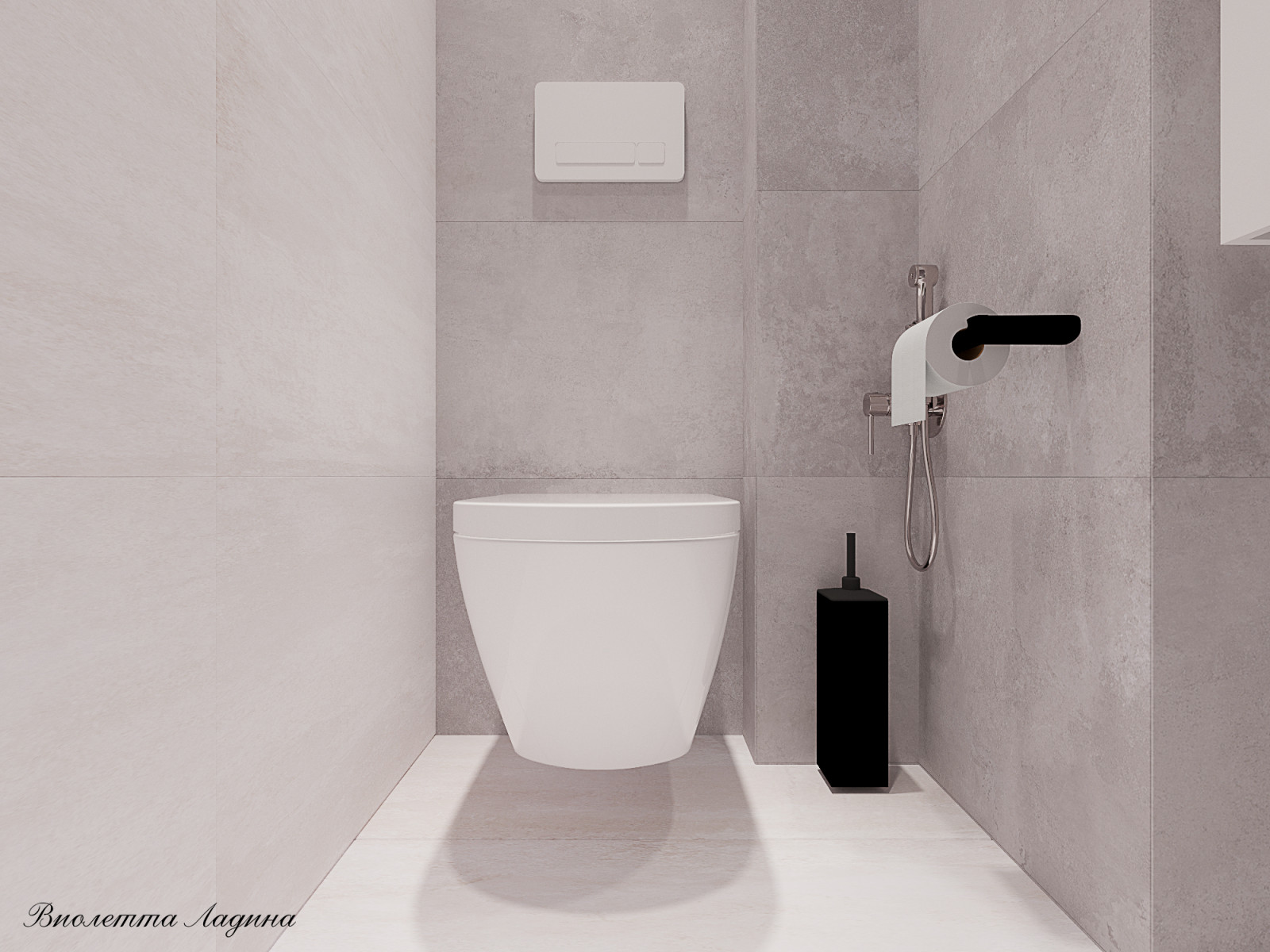 Трешка в панельном доме в современном стиле с голубым акцентом.