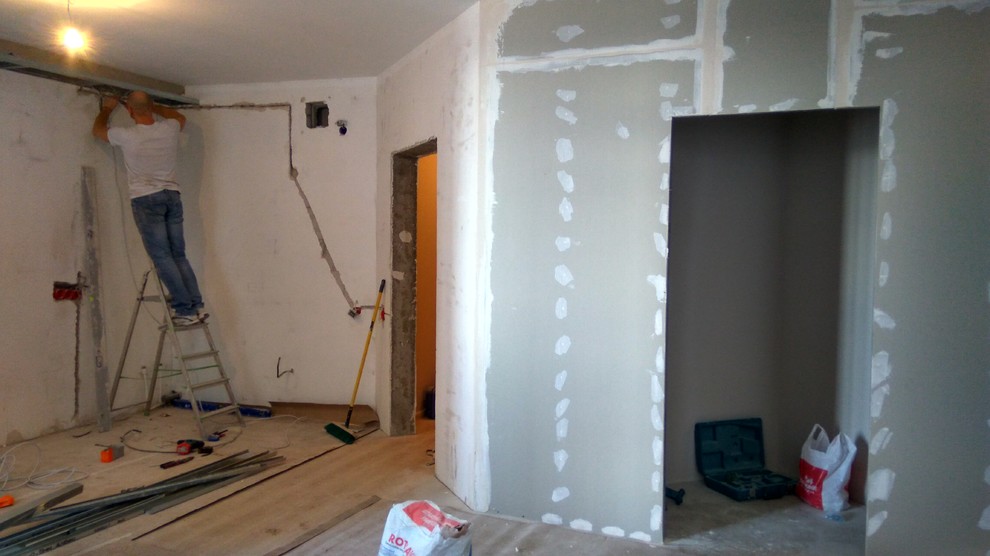 Квартира  студия в смешанном стиле.