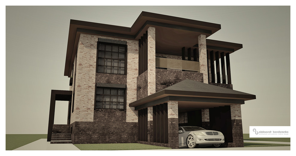 Архитектура в стиле лофт (коттедж на два хозяина в г.Краснодаре)