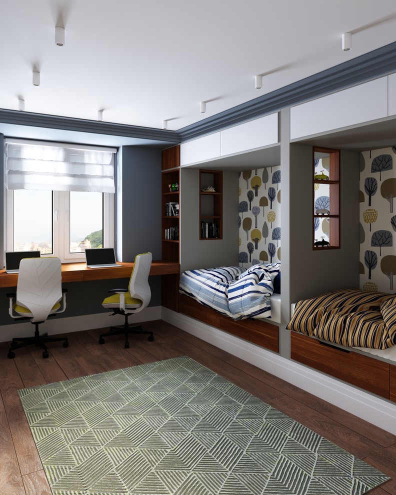 Двух комнатная квартира, для семьи с двумя детьми.