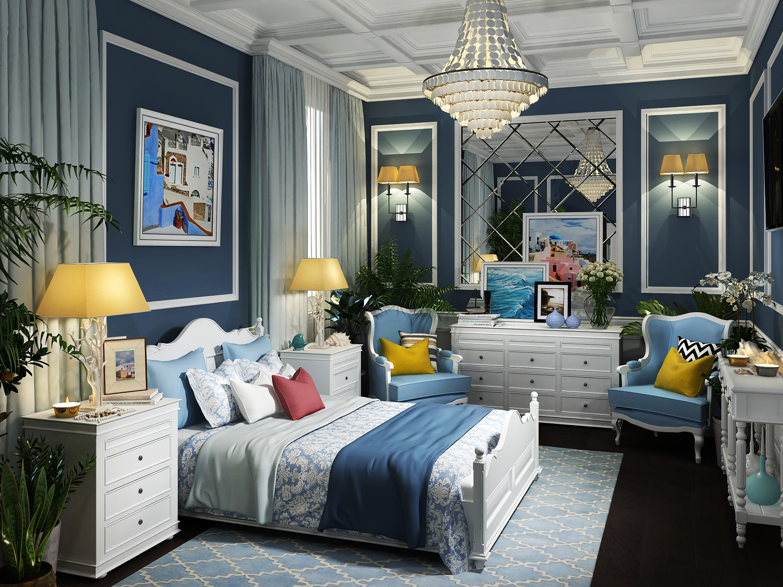 Спальня в морском стиле