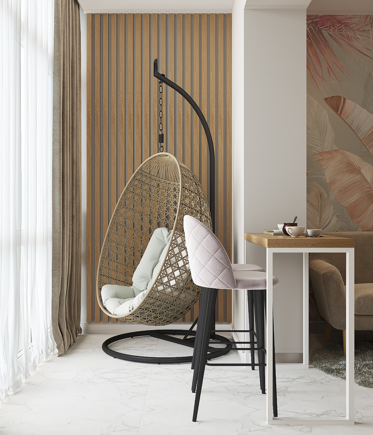 Двухкомнатная квартира с гостиной-холлом