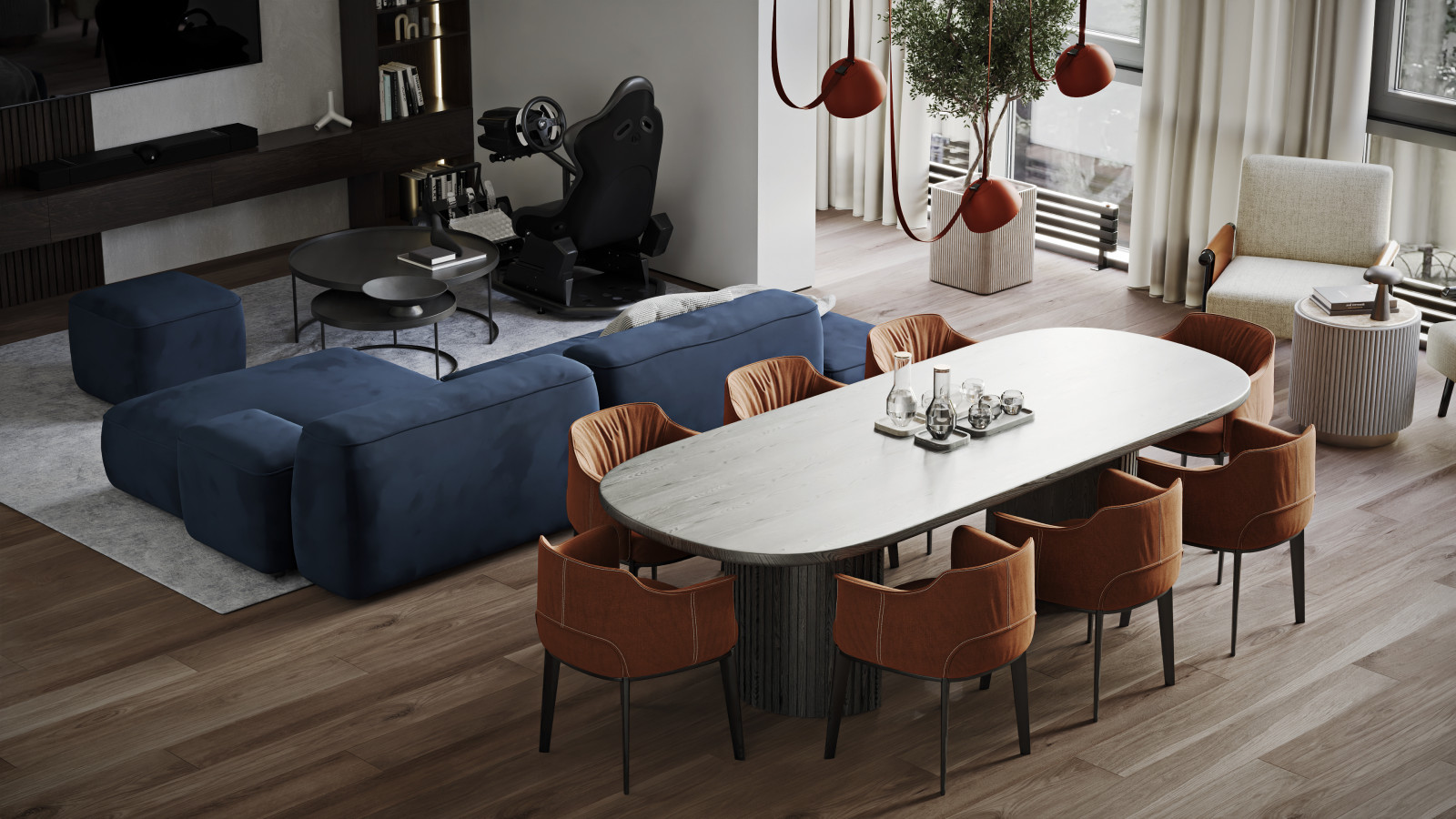 Просторная кухня-гостиная