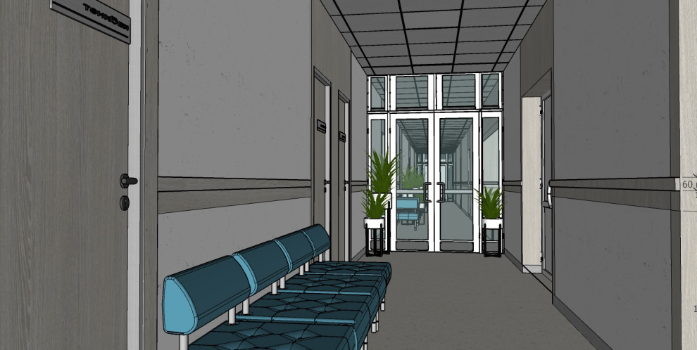 Обложка проекта: эскиз поликлинника "Медсервис"