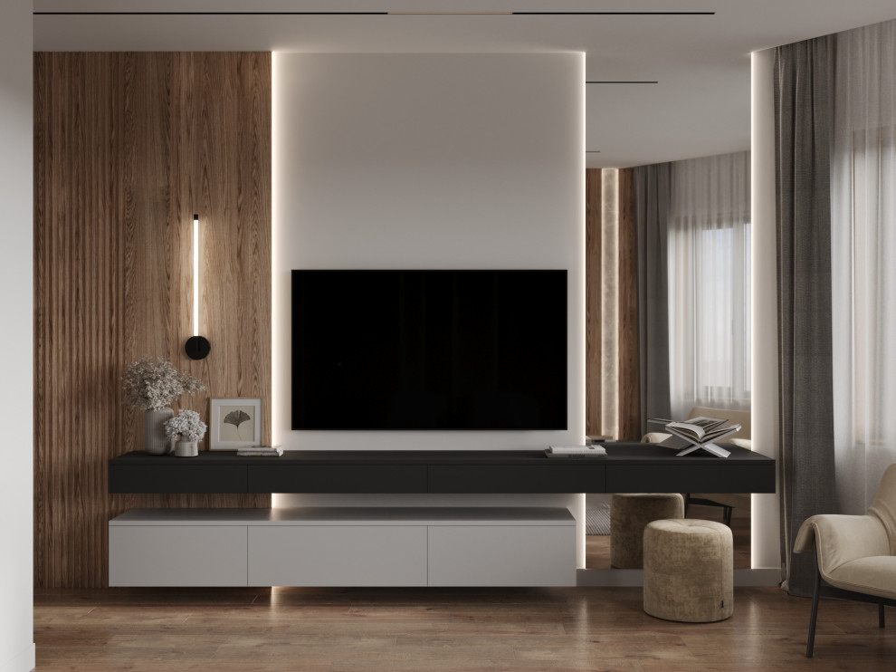 Дизайн спальни, с парящей кроватью