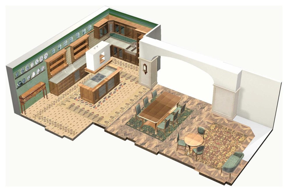 Кухня-столовая, кабинет