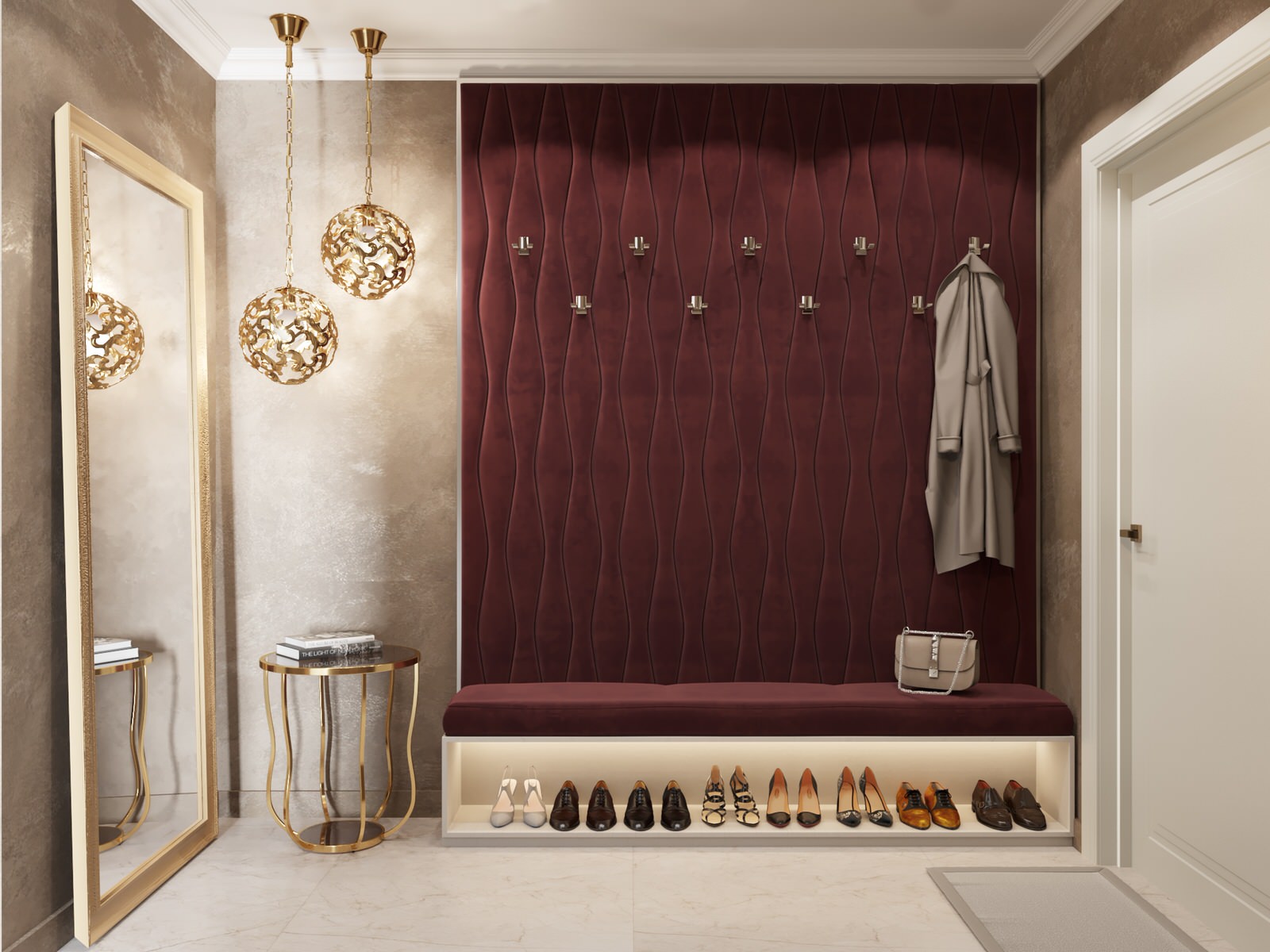 4-к квартира 105 м² в бардовых цветах