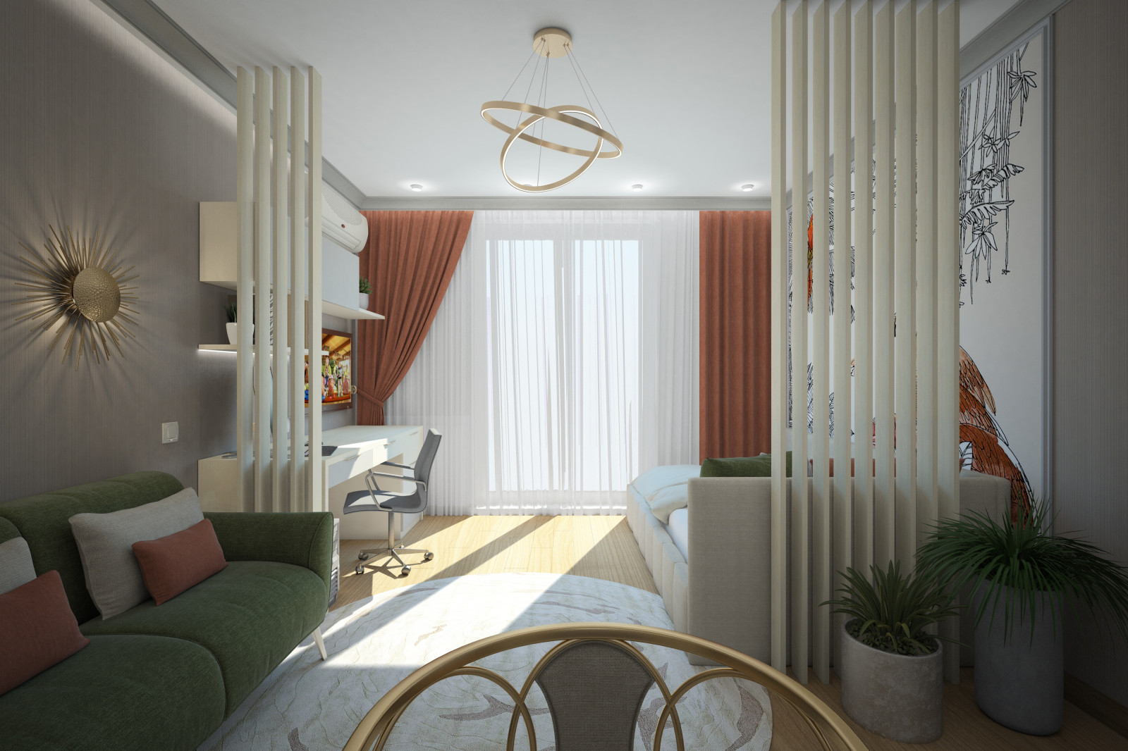 Две детские комнаты. Квартира в многоэтажном доме 160м2.