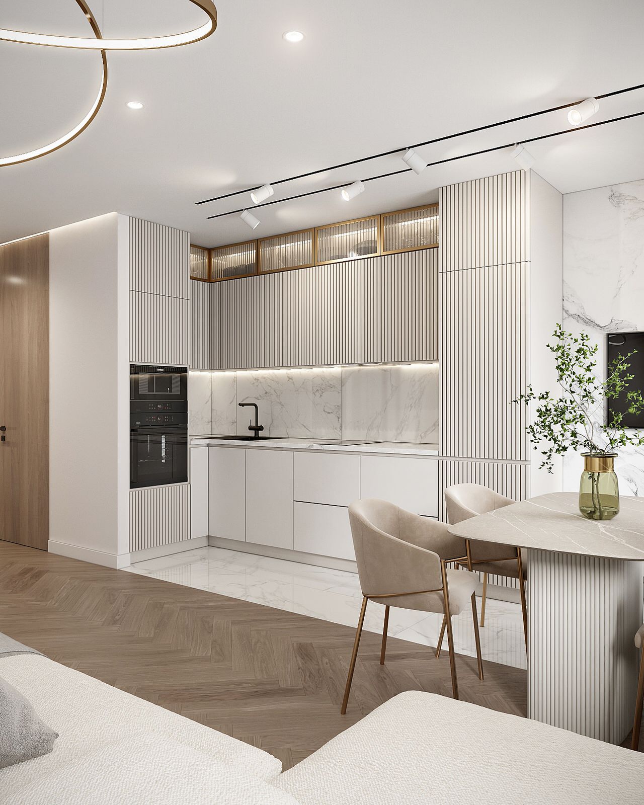 Современный светлый интерьер квартиры