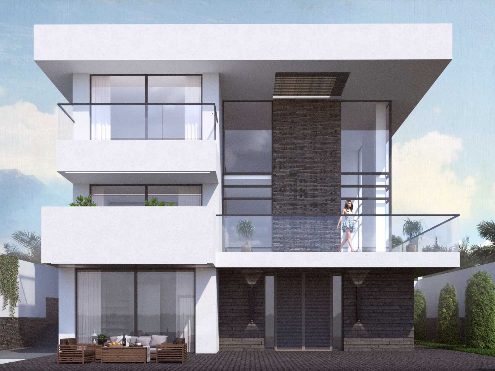 Террасированный дом на рельефе в Сочи