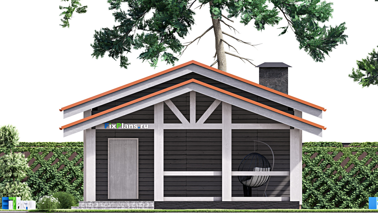 Проект одноэтажного дома 8х12м S70м2 F-14876