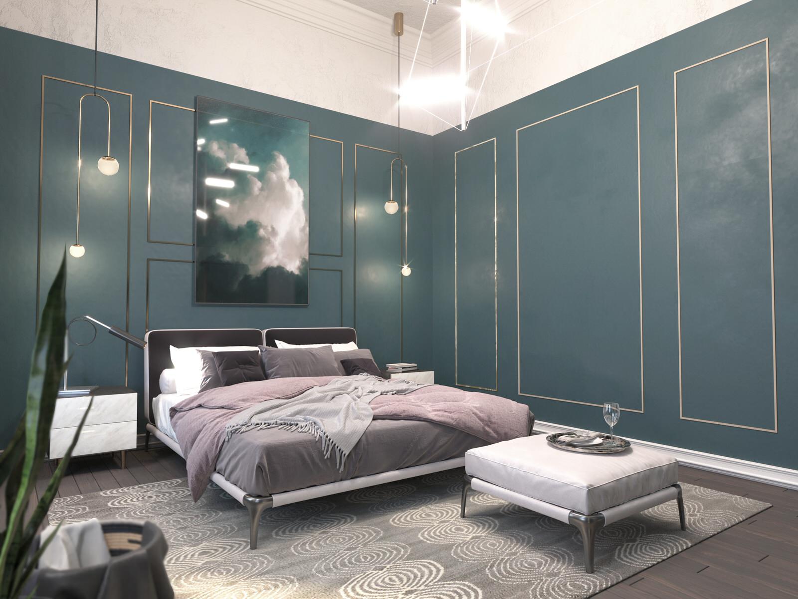 Обложка проекта: Дизайн спальни частного дома 204 кв.м. мкр. Каменское плато, г. Алматы