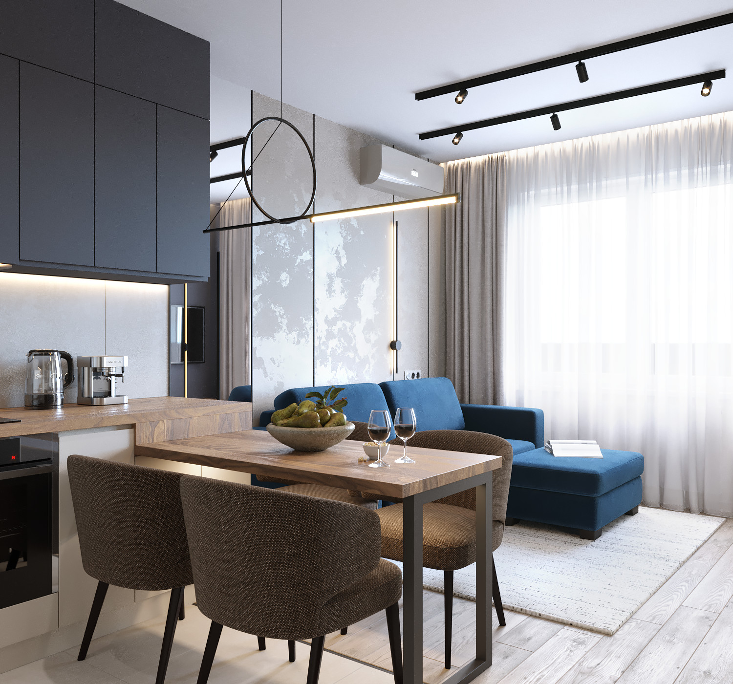 Проект студии в Санкт-Петербурге 21.5 м2