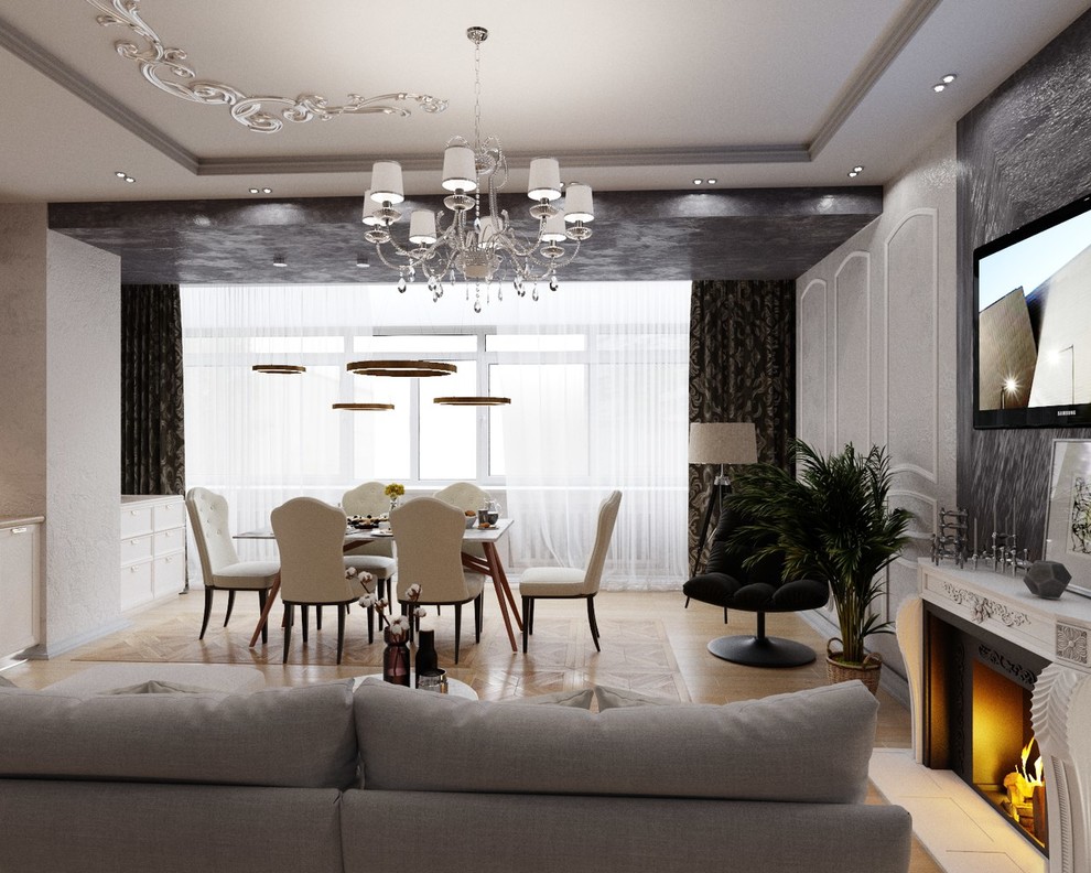 Городская американская классика в квартире 120 м2.
