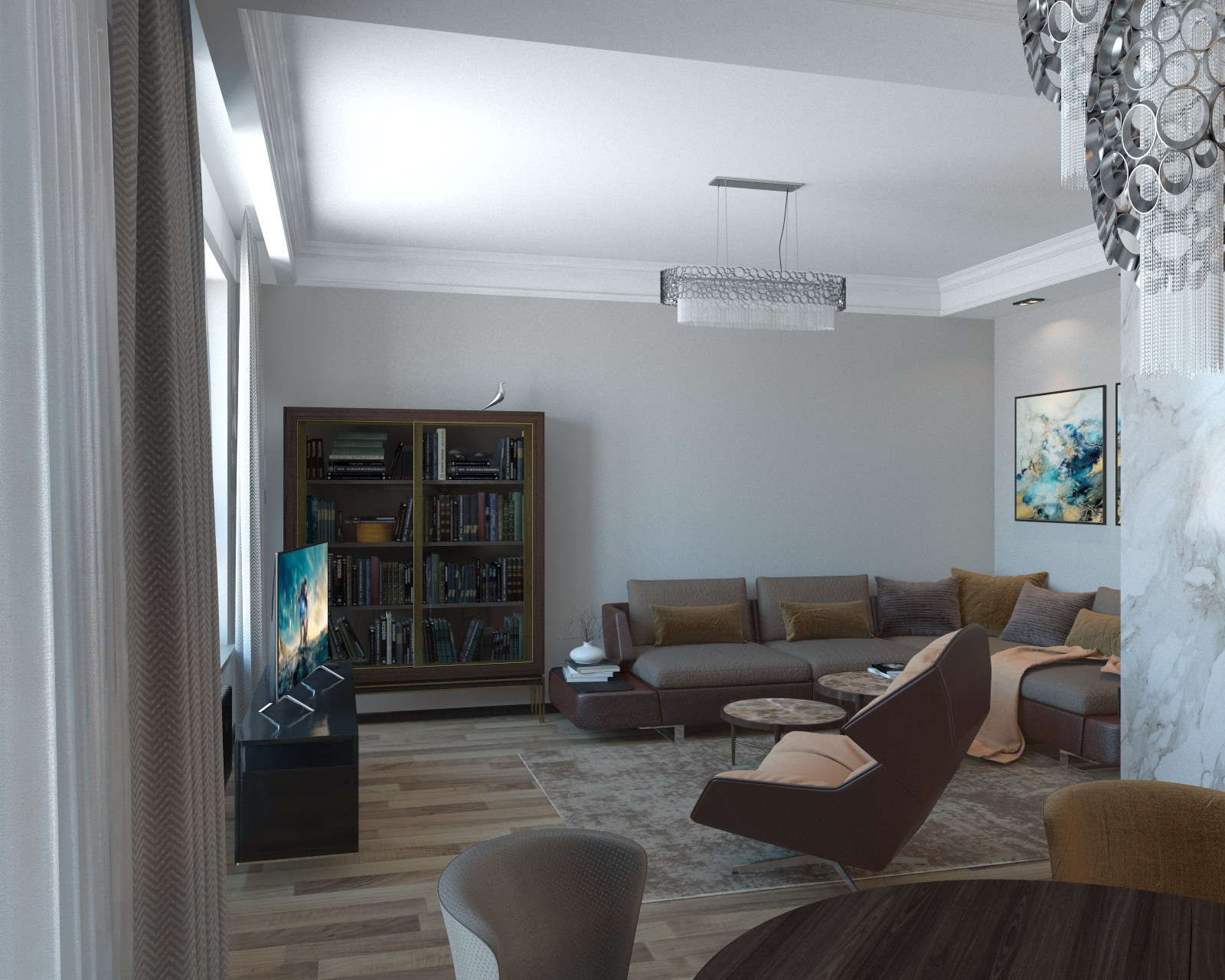 Гостиная с кухней