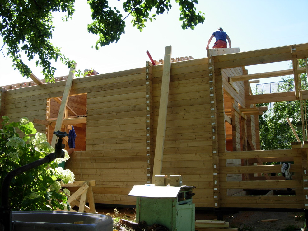 Деревянное домостроение из ТермоБруса - дом-баня