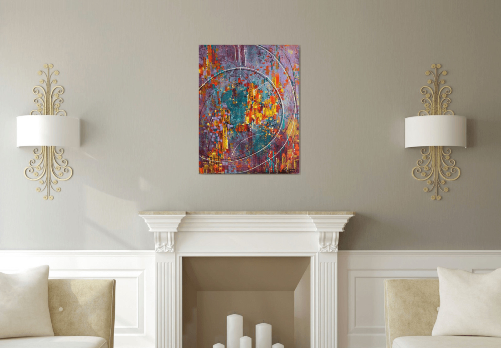 Гостиная - Дизайн интерьера - Картины художницы Дианы Маливани (1)