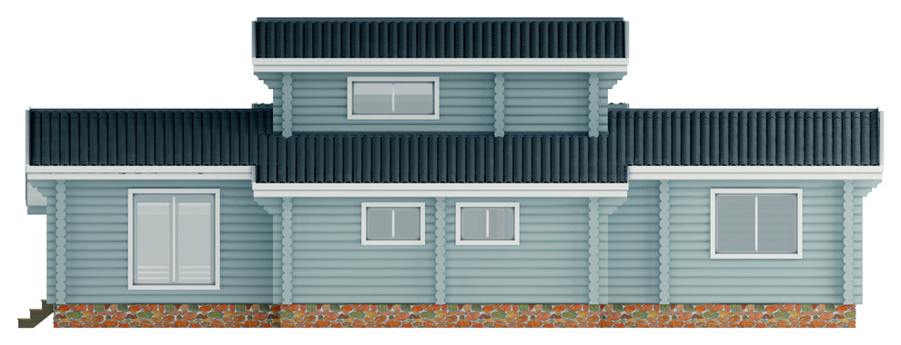 Современный дом из бревна БАЙКАЛ 176 м2