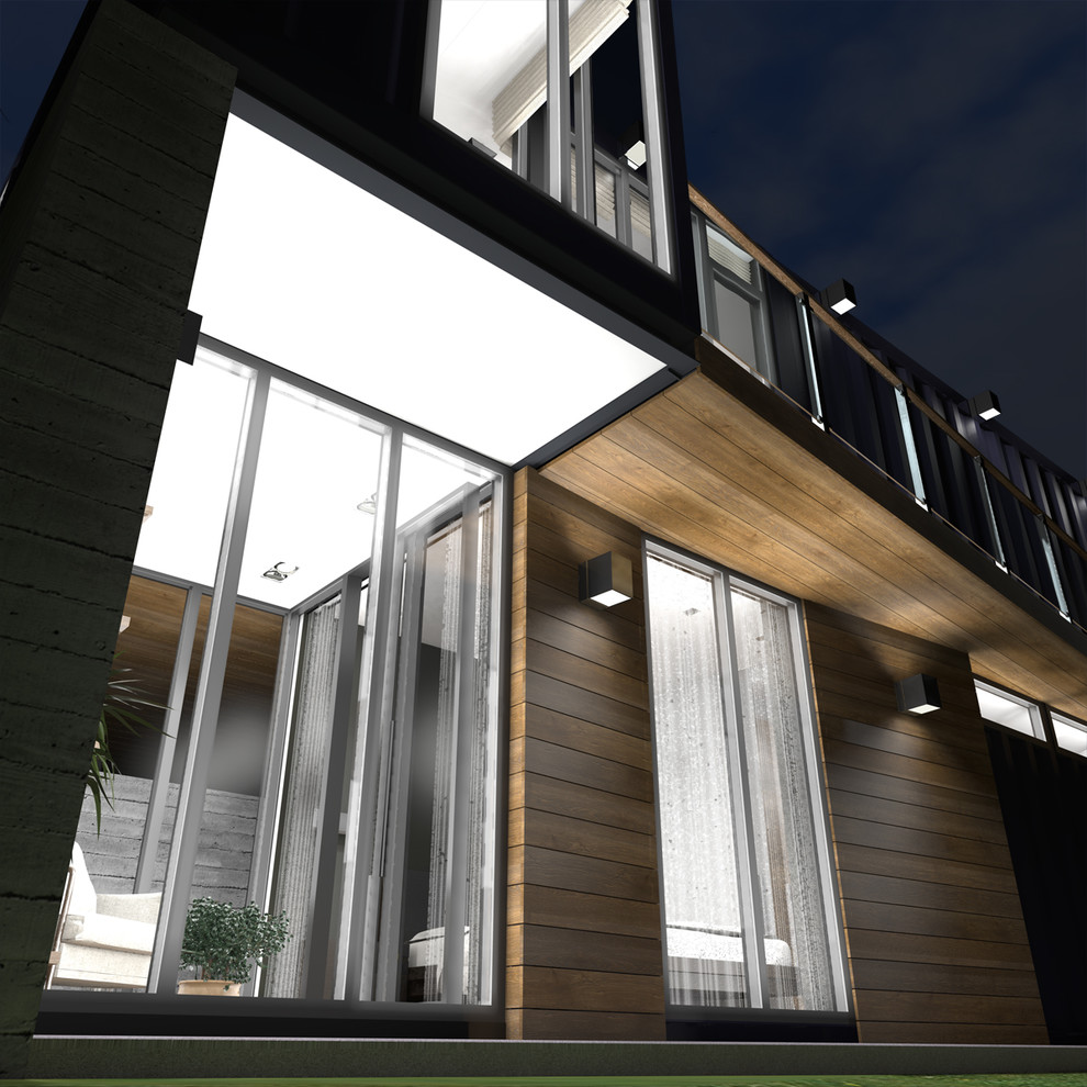 Дом из четырех 40-ft HC морских контейнеров. Интерьер