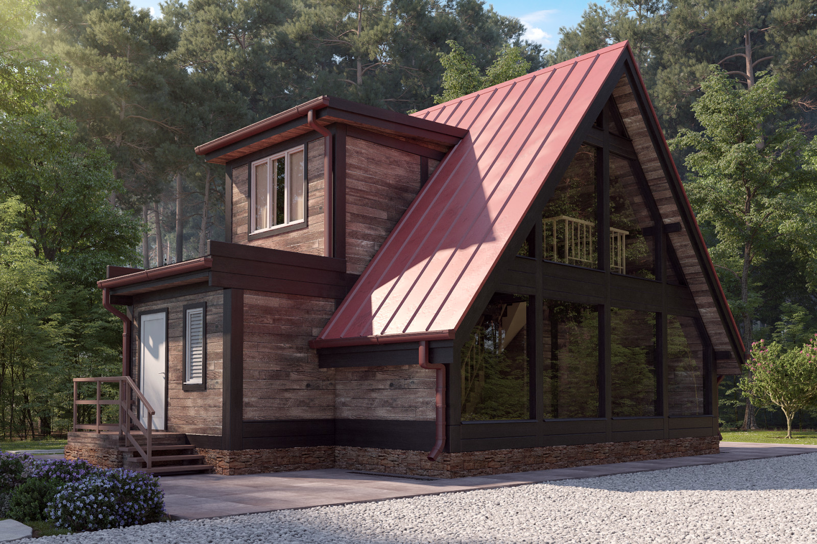 Один из наших готовых проектов фахверкового дома.