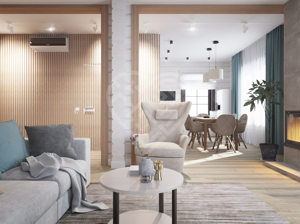 Дизайн интерьера дома из клеёного бруса в Подмосковье