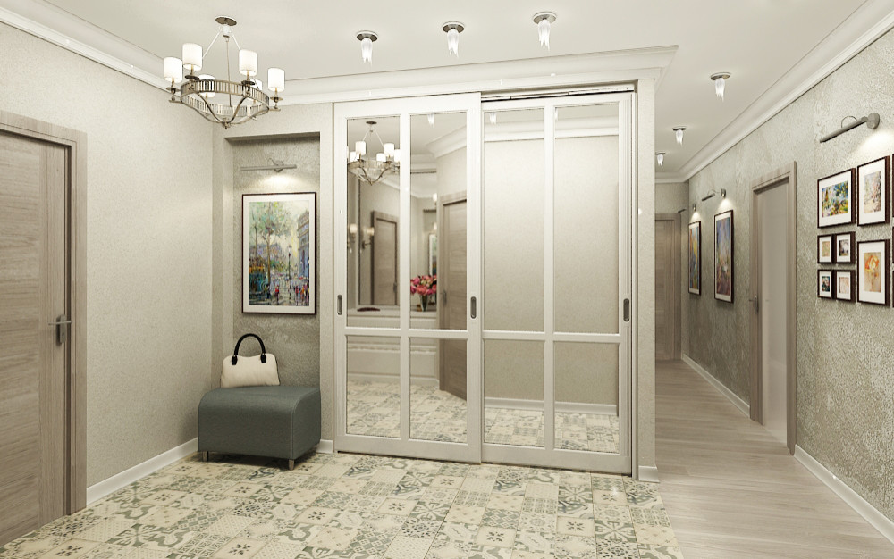 Проект интерьера трехкомнатной квартиры, ул.Космонавтов, 98 м.кв.