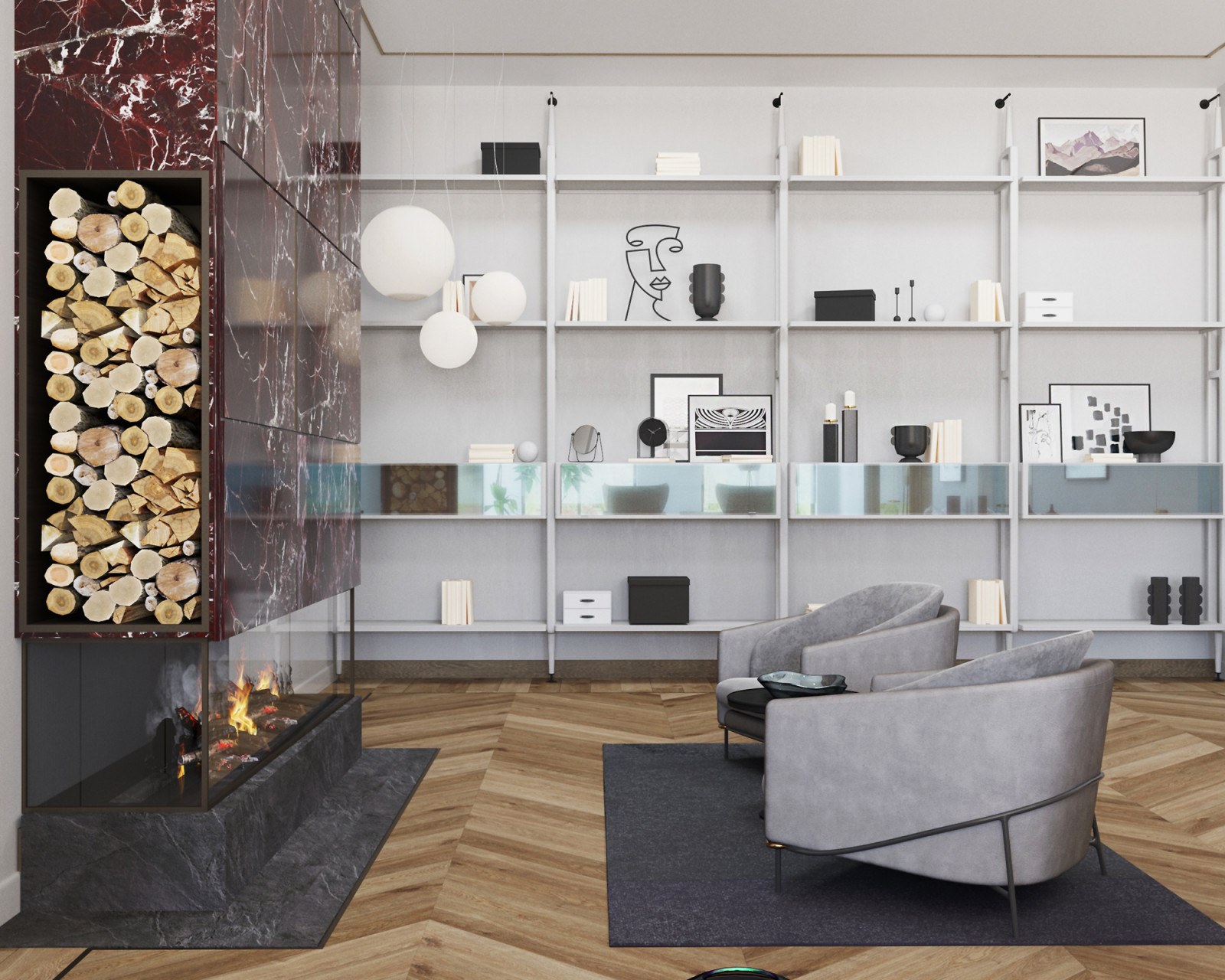 Гостиная в загородном доме во Владимирской области