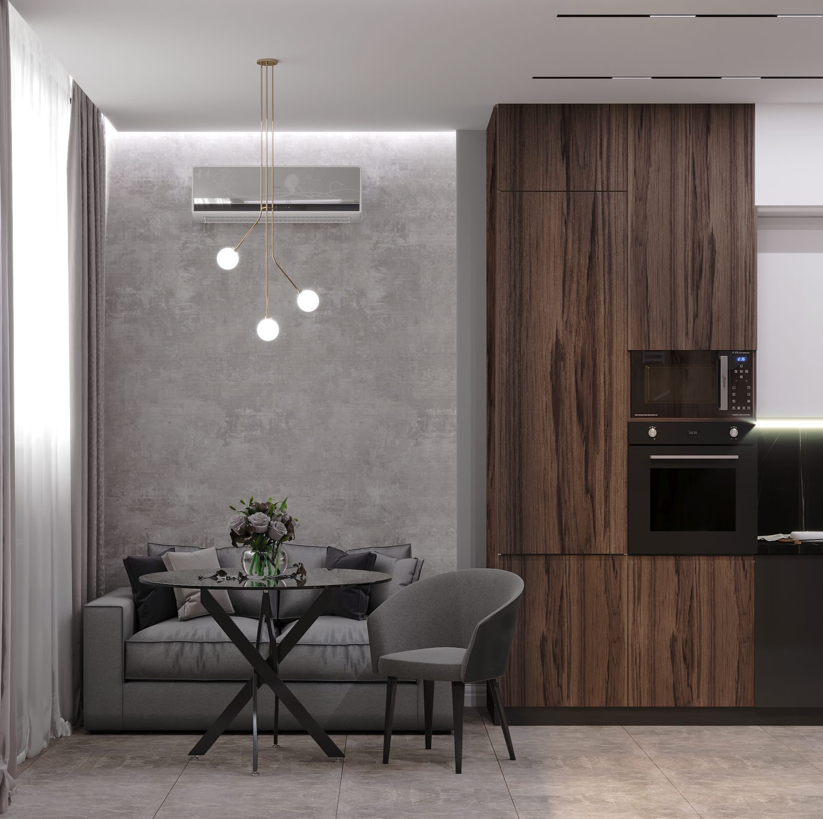 Обложка проекта: Кухня-гостиная, 14 кв.м., ЖК Вершина