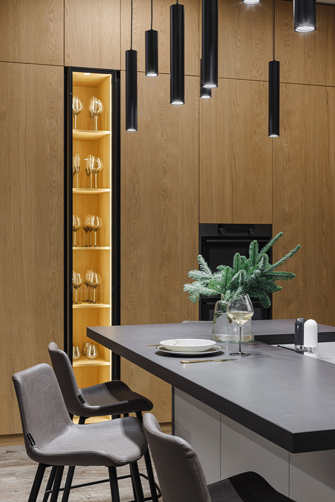 Кухня гостиная в загородном доме