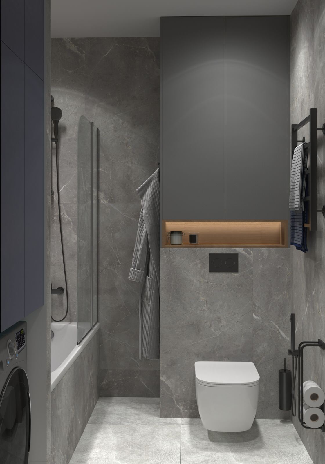 Санузел в стиле лофт