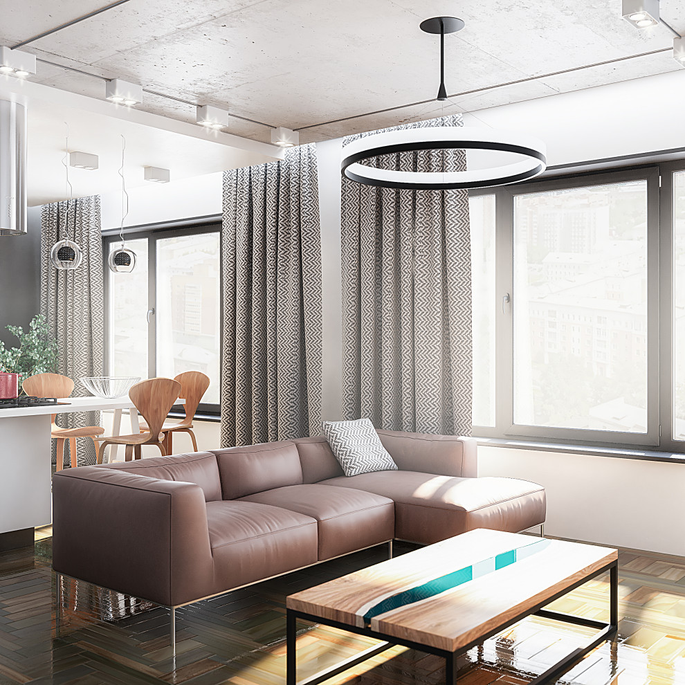 Обложка проекта: Идея гостиной в темном стиле