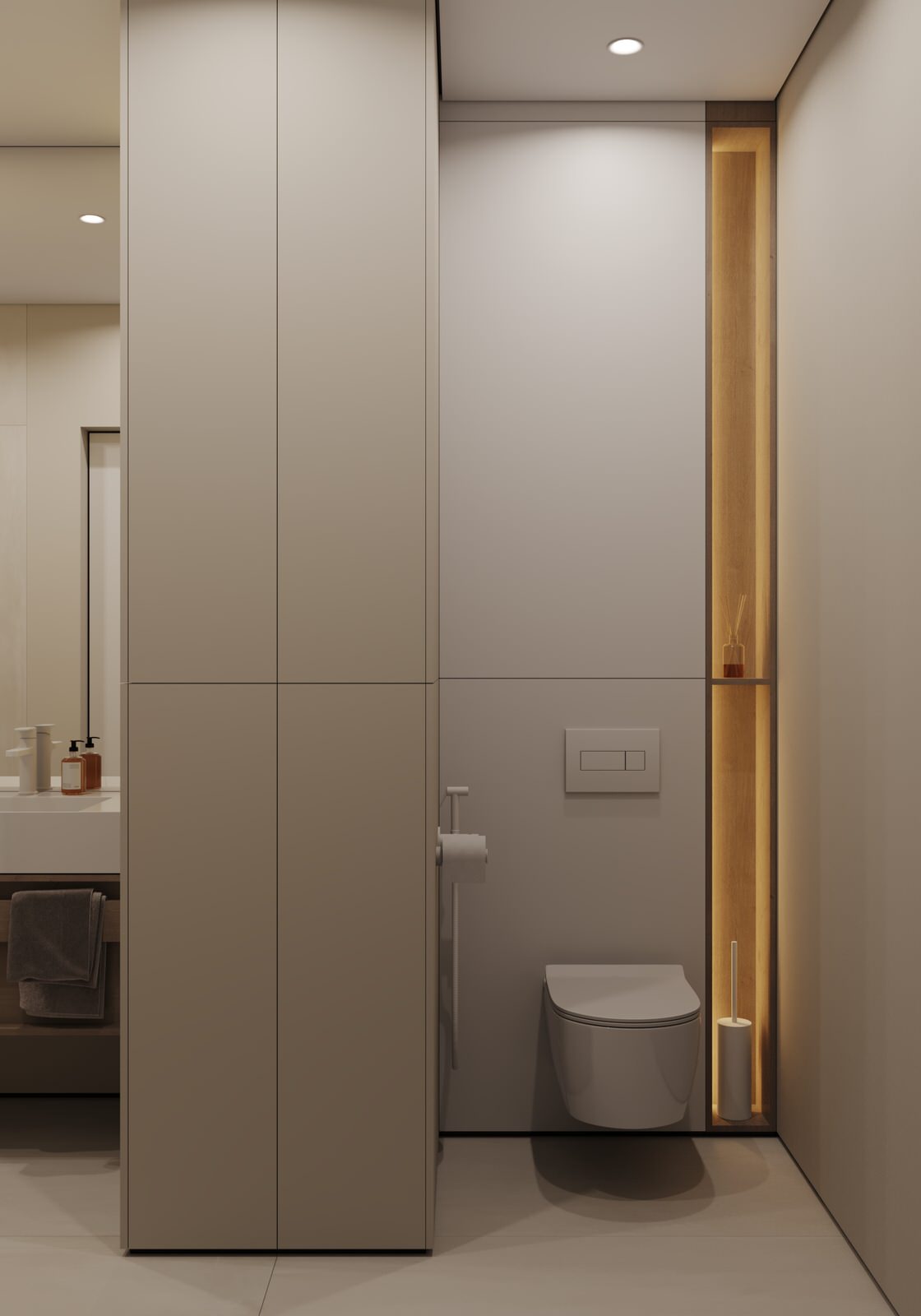 Минималистичный санузел  (Трехкомнатная квартира, Пенза)