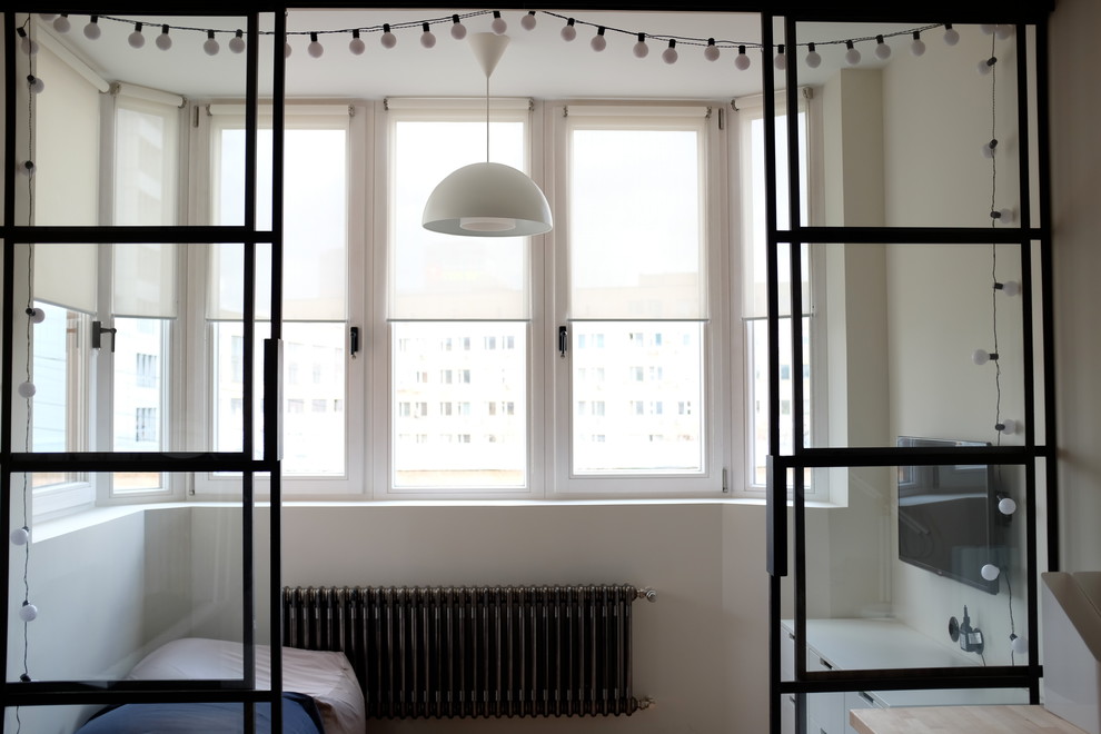 Перегородки из чёрного металла и стекла