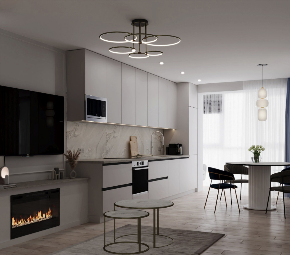 Дизайн кухни-гостиной