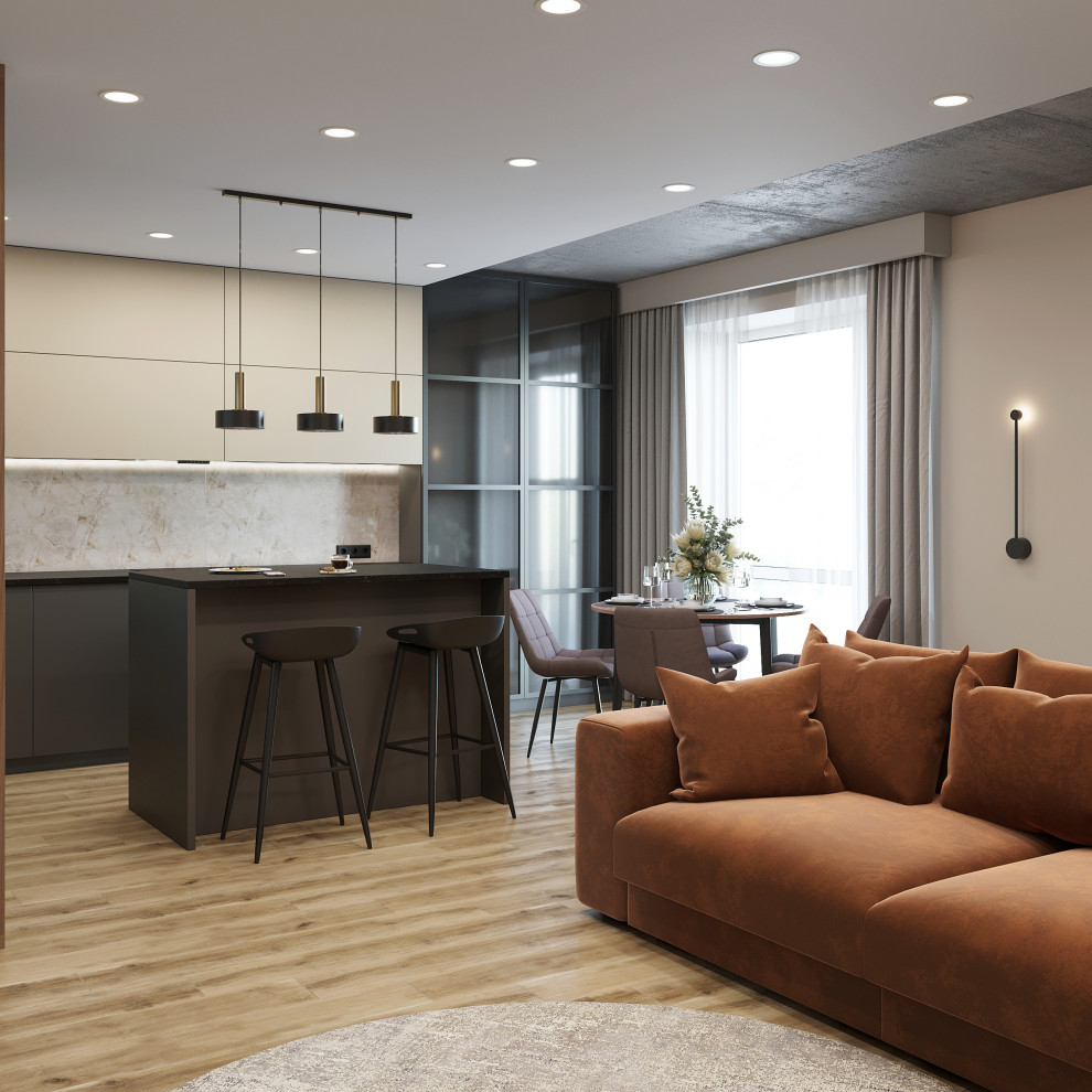 Дизайн-проект первого этажа дома в г. Томск, площадью 65 кв.м.