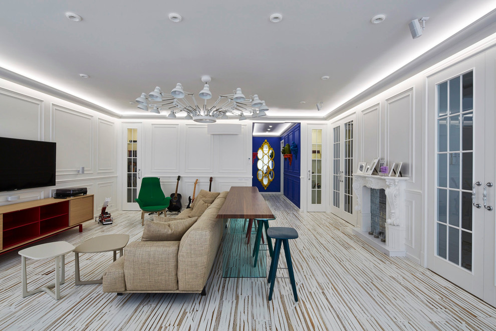 ГостинаяГостиная в эклектике современной классики и абстракционизма