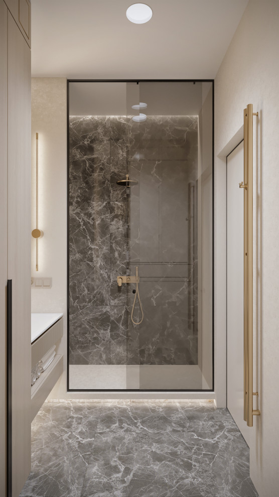 3к студия монохромный интерьер в стиле Современной классики