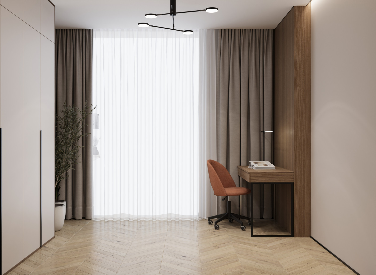 Обложка проекта: Дизайн интерьера кабинета  в квартире  ЖК "Брусника"