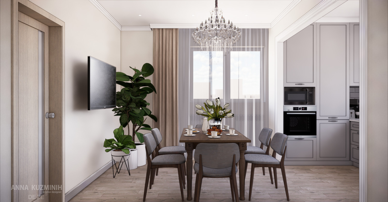 Частный дом. Кухня-столовая