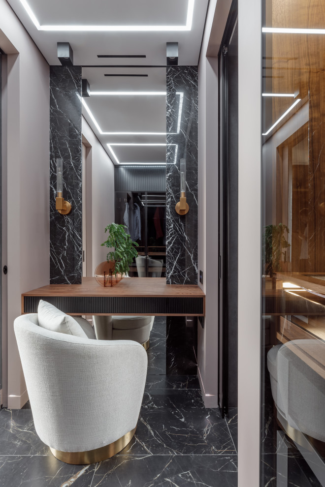 Пентхаус (современный) - ванная - гардеробная