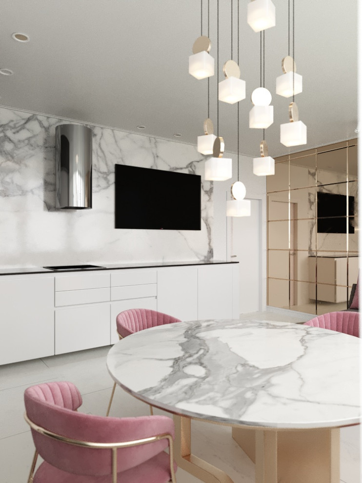 Белоснежная современная кухня