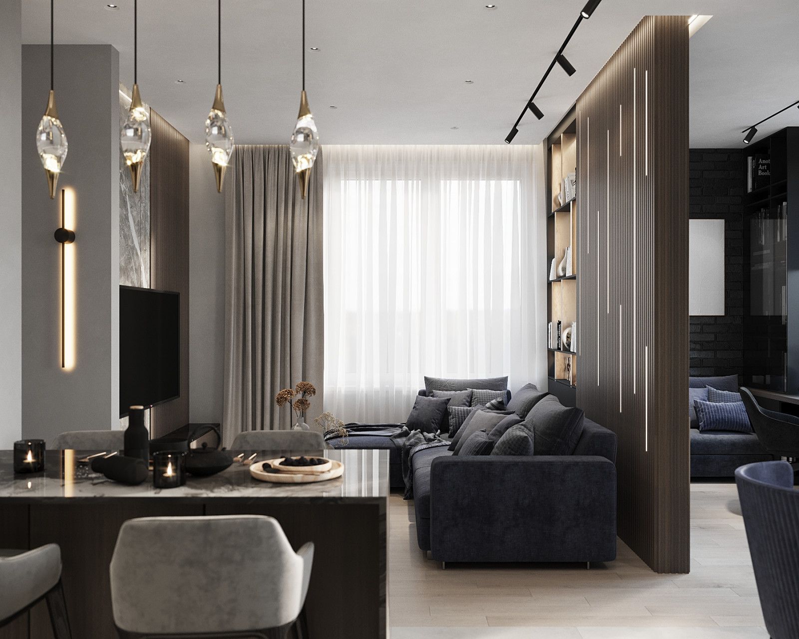 Гостиная в ЖК Настоящее