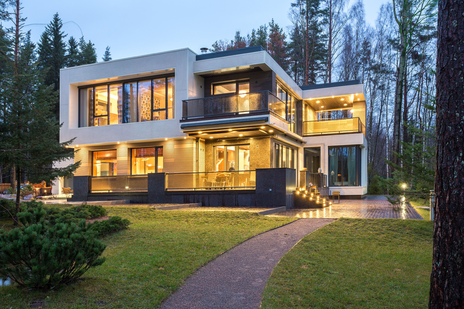 Modern house on the lake
