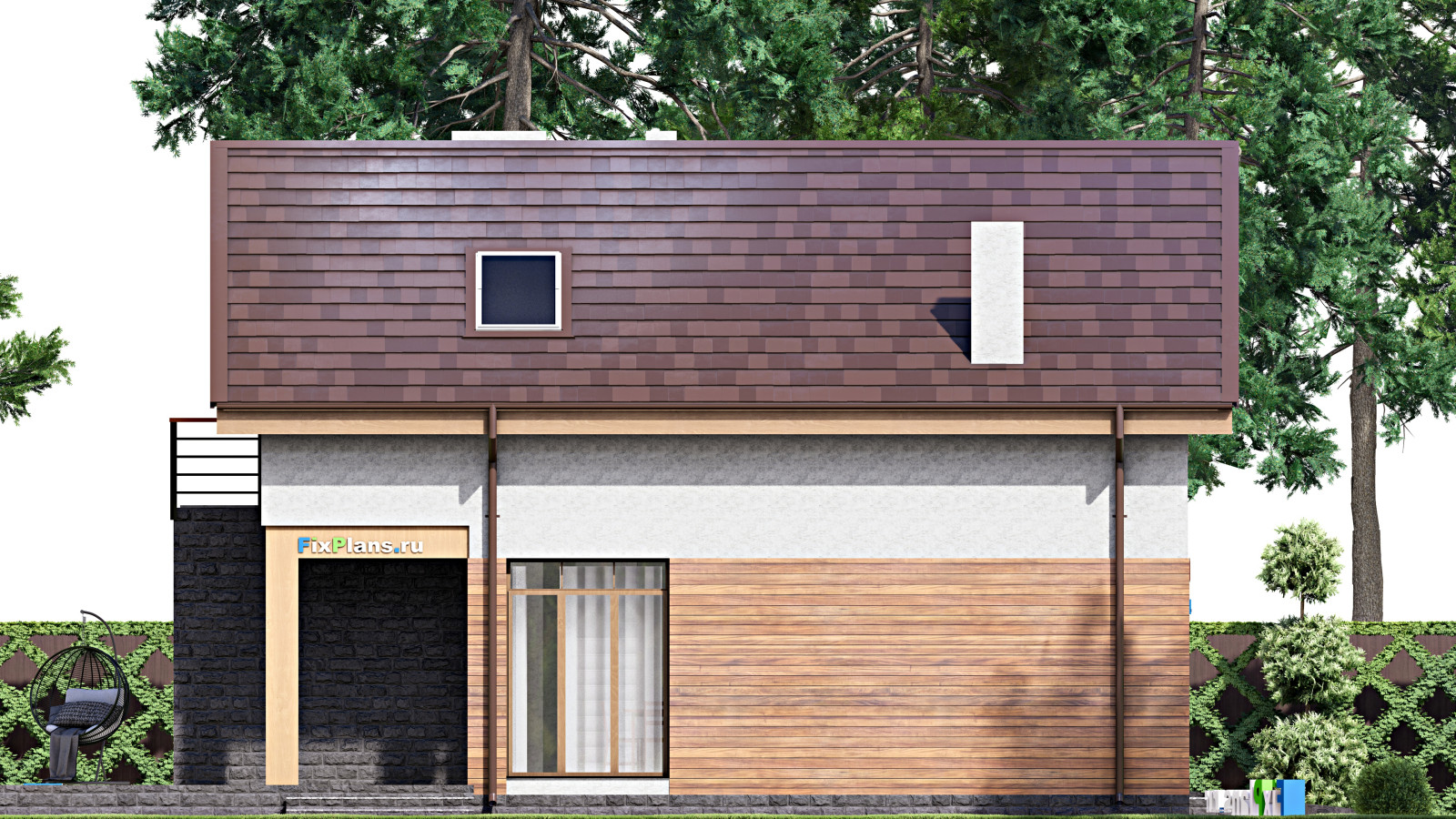 Проект дома с мансардой 13х15 м S233м2 F-16181