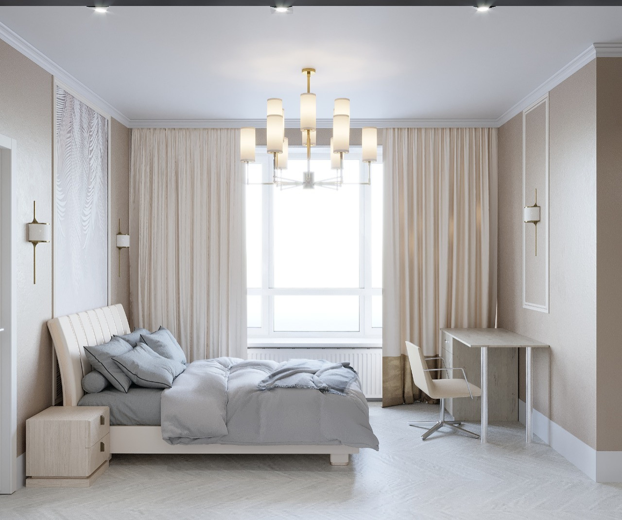 Спальня в современной классике.